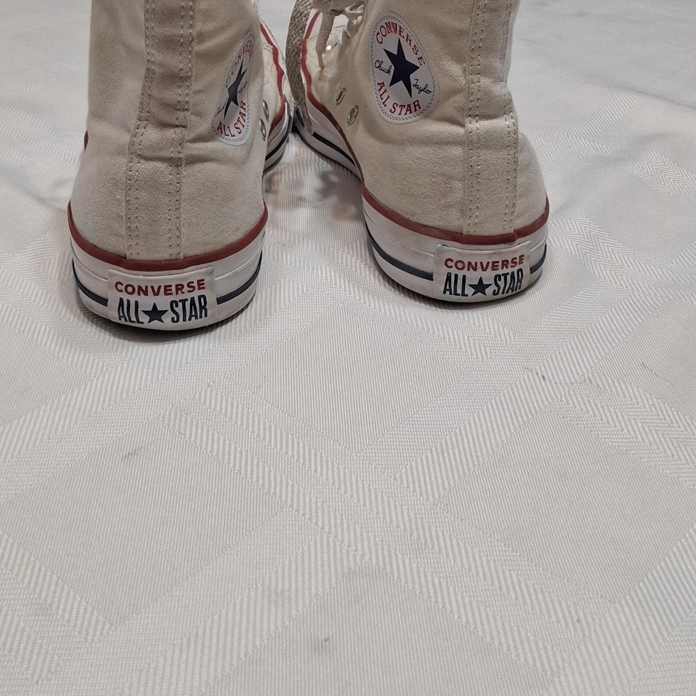 Converse High-Top Sneakers in White Canvas Men Size 6 - Picture 9 of 10